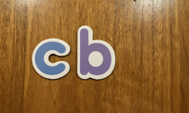 The letters 'c' and 'b'