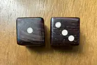 Two dice. The first with the 1 side up, the second with the 3 side up